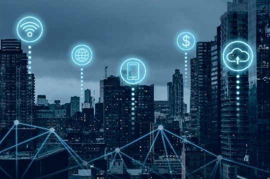 Ciudad inteligente con tecnología